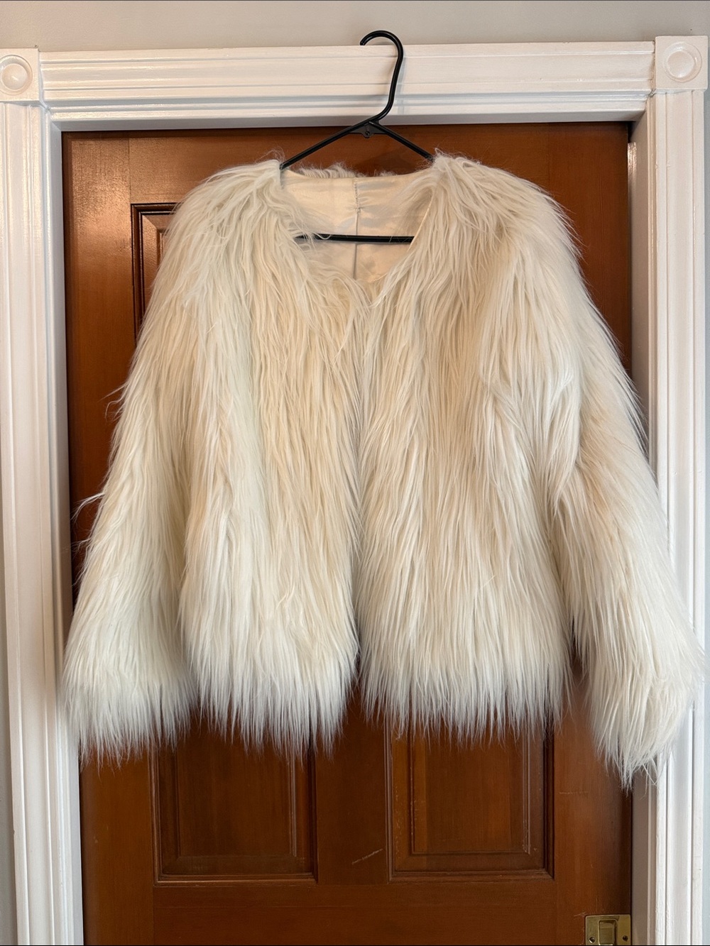 Ivory Light Up Faux Fur Jacket